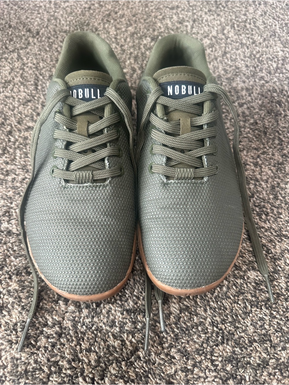 NOBULL Olive/Army Super Fabric Sneakers with Gum Sole, Men’s 7, Women’s 8.5